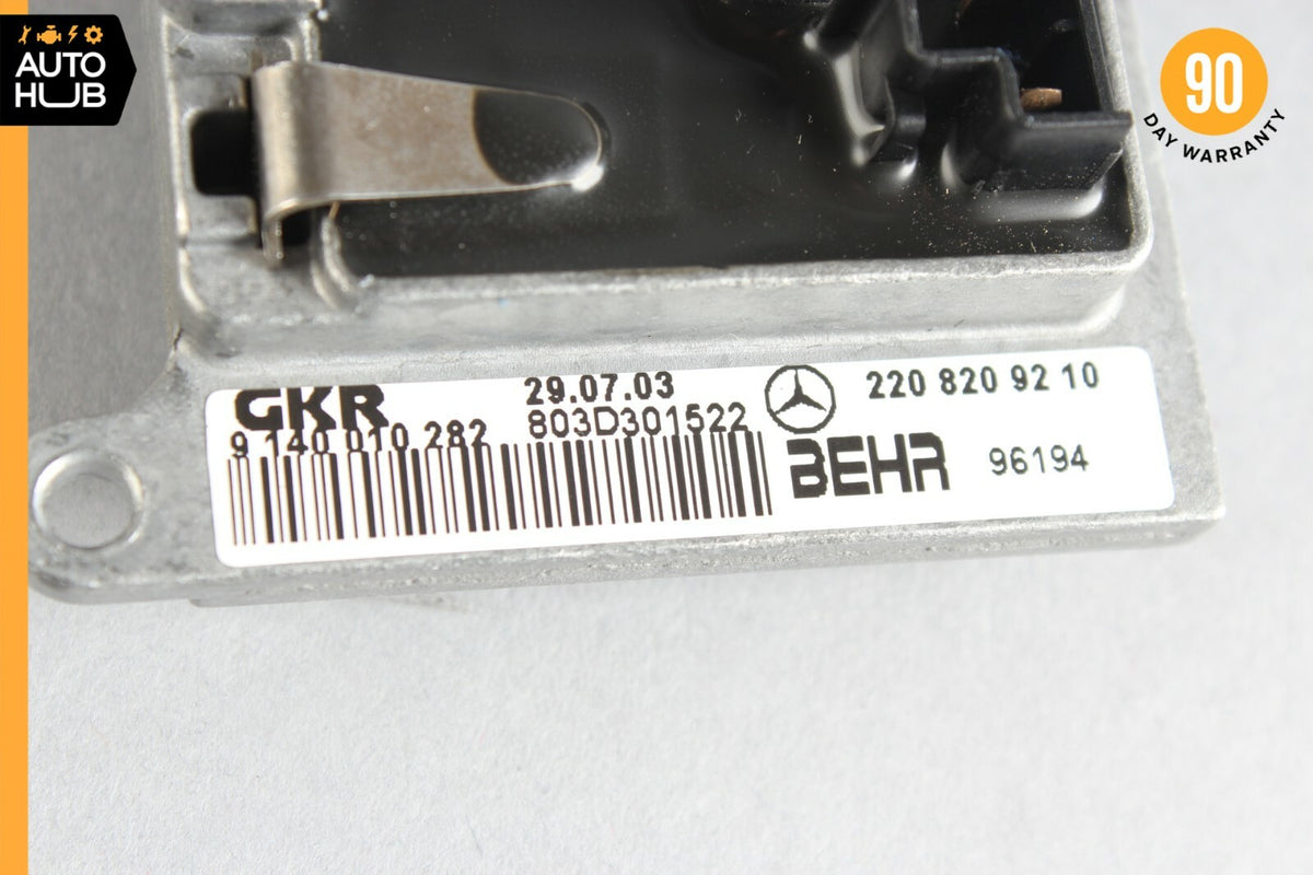 00-06 Mercedes W220 S500 S600 Rear AC Air Conditioning Blower Resistor OEM - photo 6