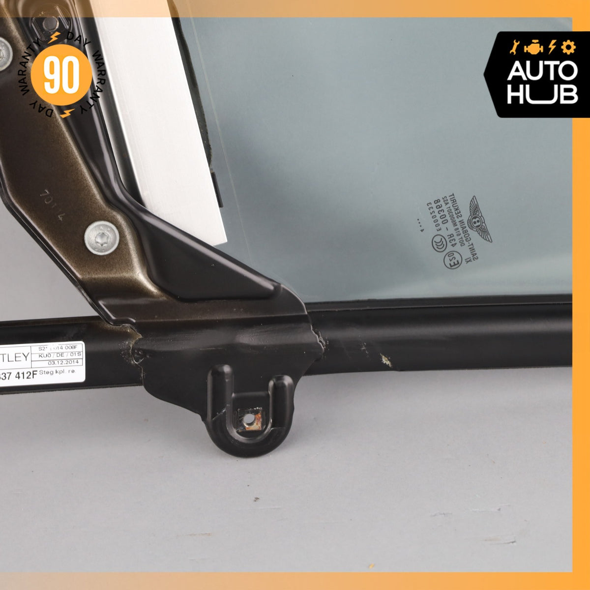 03-17 Bentley Continental GT Front Right Side Door Vent Window Glass OEM - photo 11
