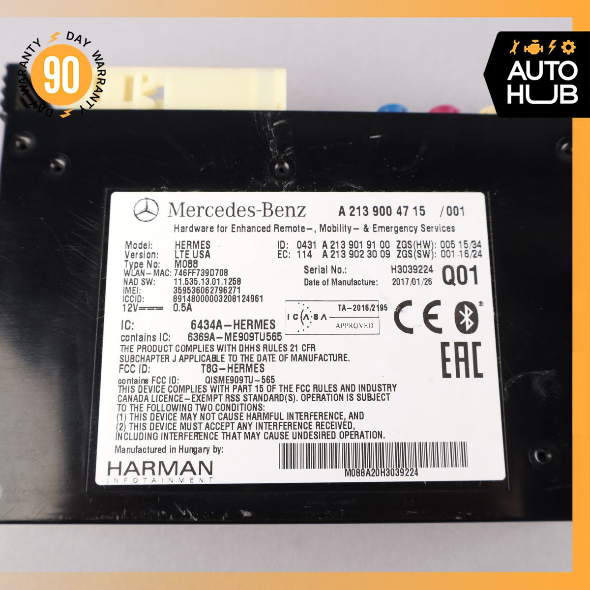 Mercedes W213 E43 AMG GLC300 Bluetooth Telematic Control Module 2139003917 OEM - photo 9