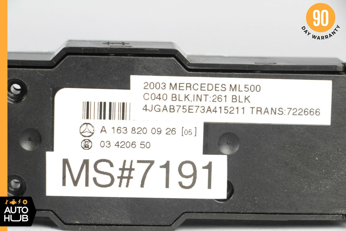 02-05 Mercedes W163 ML320 ML500 Rear Window Switch w/Climate 1638200926 OEM - photo 10