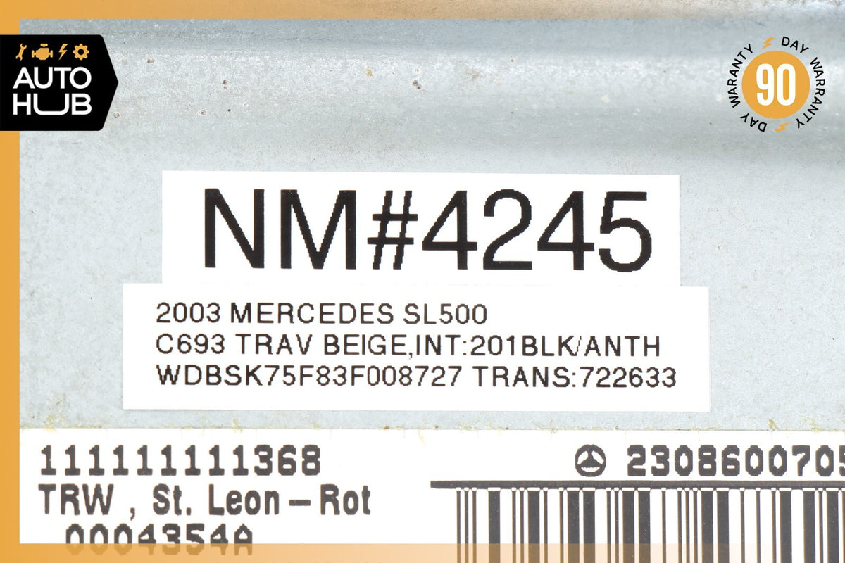 03-12 Mercedes R230 SL500 SL55 AMG Knee Airbag Air Bag Left Driver Side OEM - photo 12