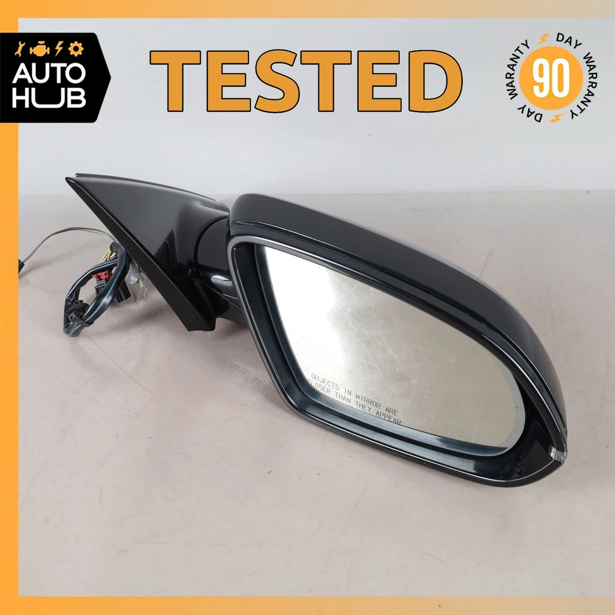11-18 Audi D4 A8 S8 Front Right Side Rear View Mirror w/ Blind Spot Black OEM - photo 1