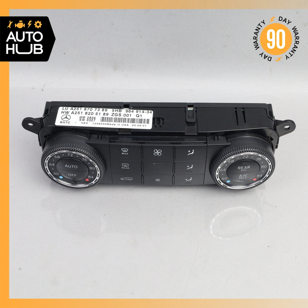 06-13 Mercedes X164 GL450 GL550 Front A/C Heater Climate Control Switch Unit OEM - photo 6
