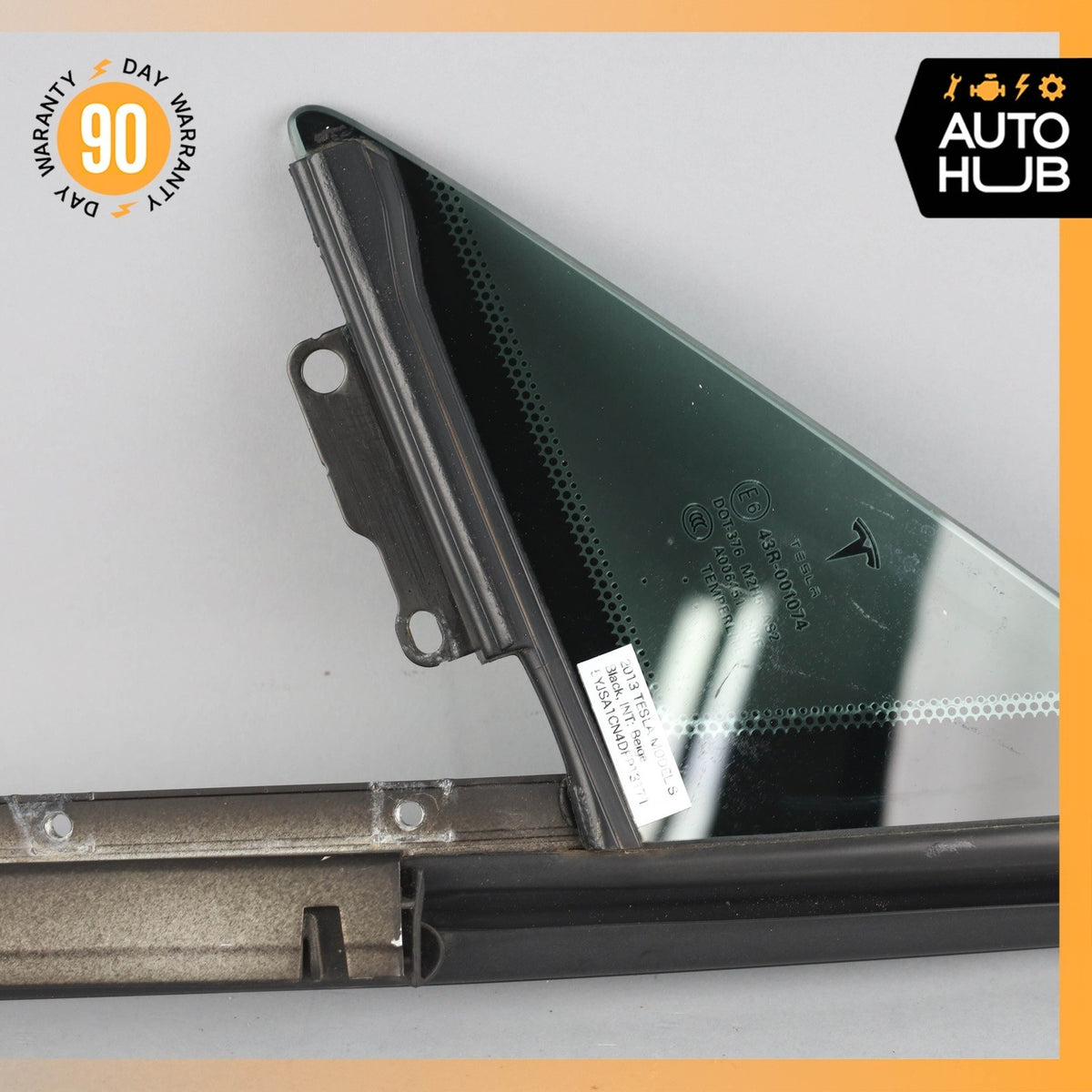 12-15 Tesla Model S Front Left Driver Door Corner Window Glass OEM 63k - photo 4