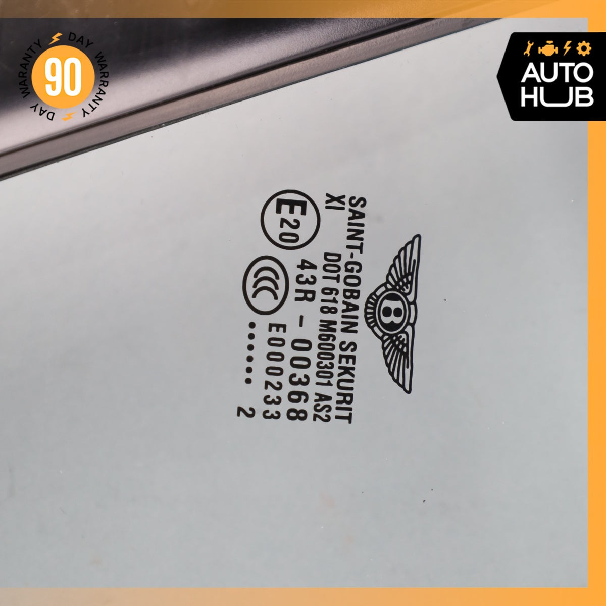 03-17 Bentley Continental GT Front Right Side Door Vent Window Glass OEM - photo 10