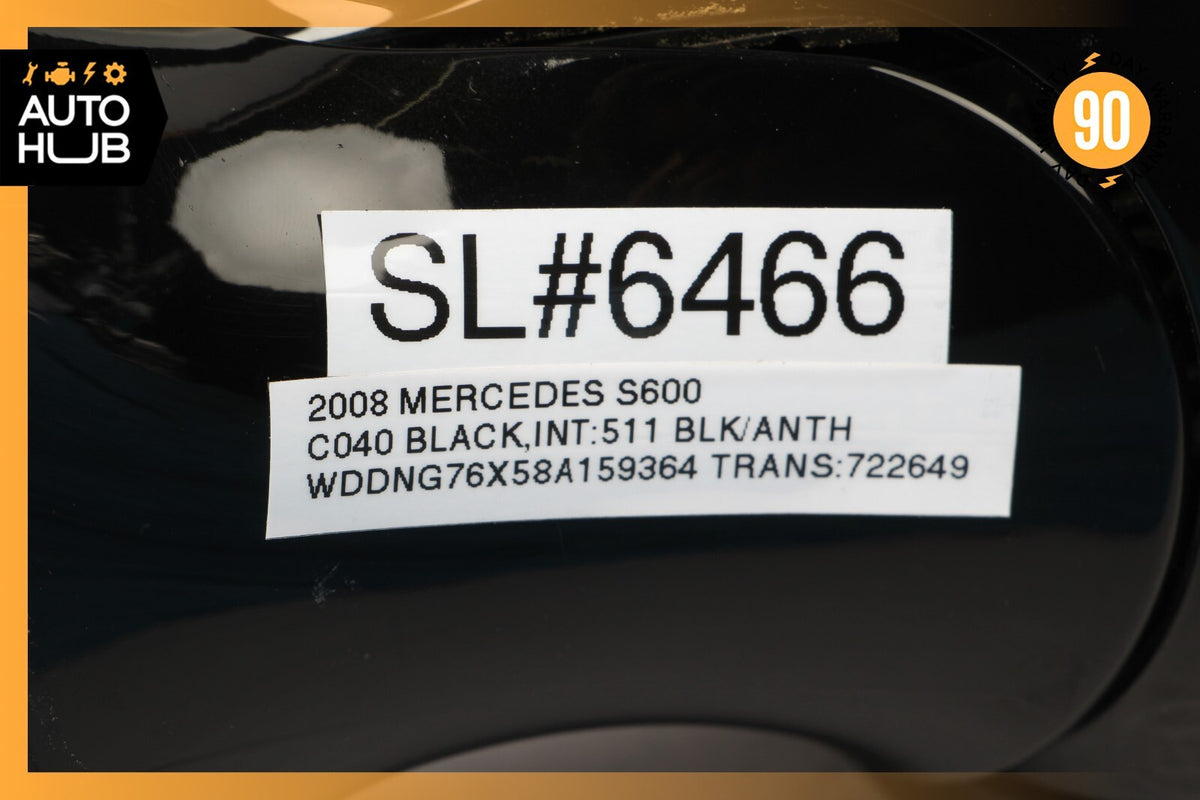 07-09 Mercedes W221 S600 S550 Left Driver Side Rear View Door Mirror Black OEM - photo 12