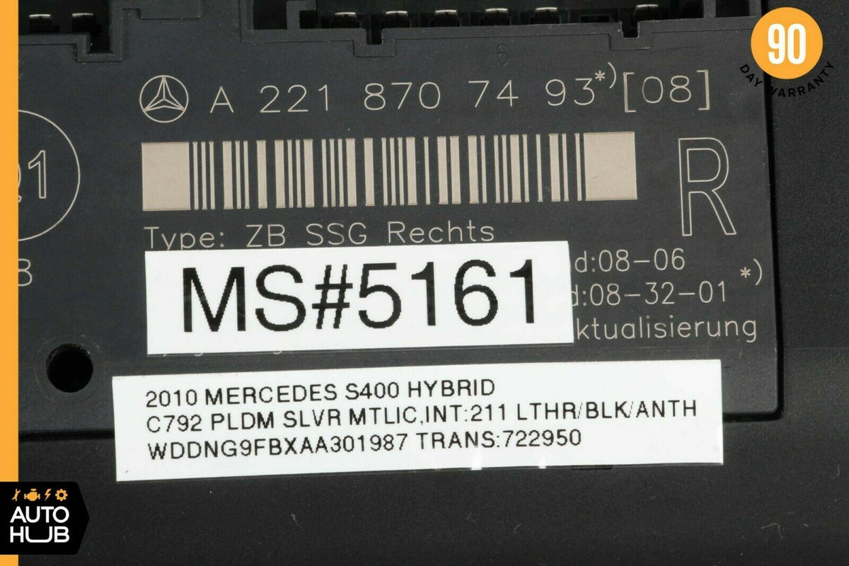 07-13 Mercedes W221 S400 S550 S350 Front Right Side Under Seat Control Unit OEM - photo 12
