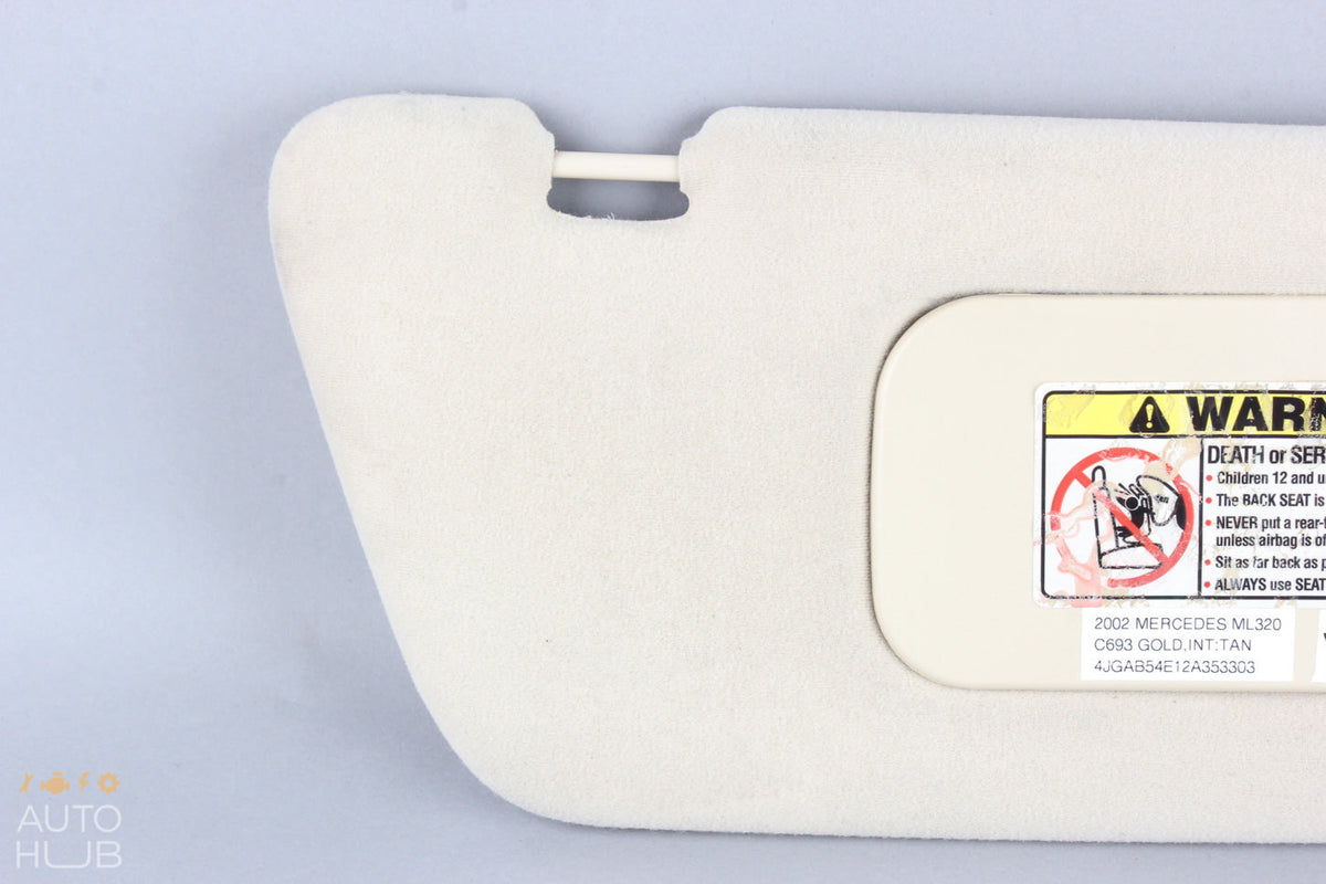 02-05 Mercedes W163 ML320 ML350 ML500 Sunvisor Shade Cover Right Passenger OEM - photo 2