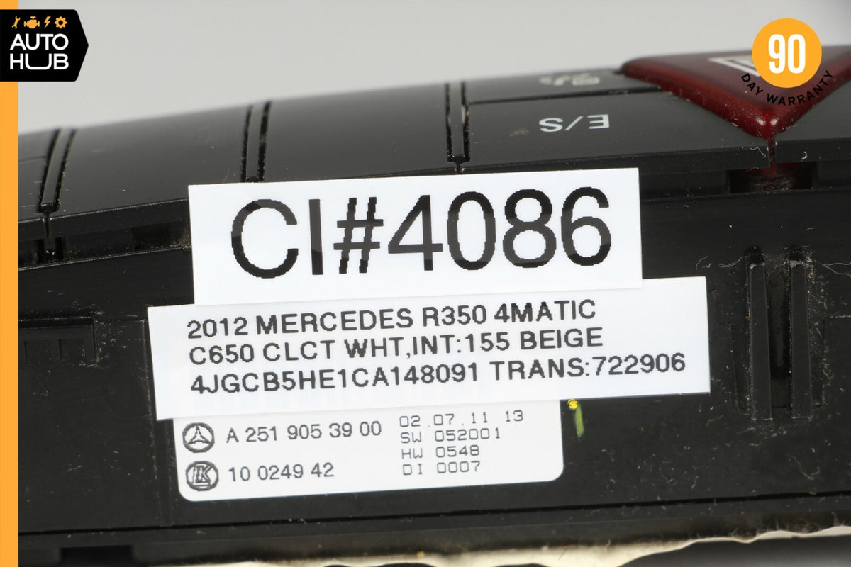 11-13 Mercedes W251 R350 Center Dashboard Hazard ESP Control Switch OEM - photo 11
