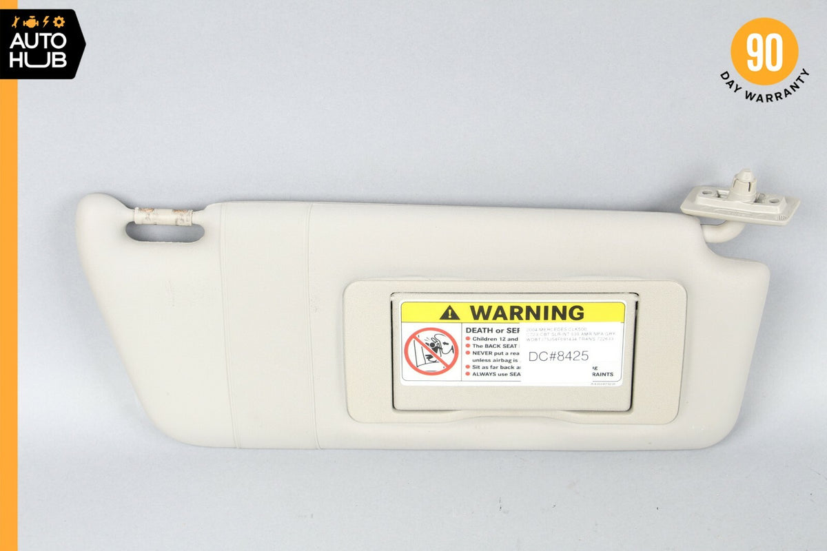 03-05 Mercedes W209 CLK500 Coupe Right Passenger Side Sun Visor Sunvisor Gray - photo 1