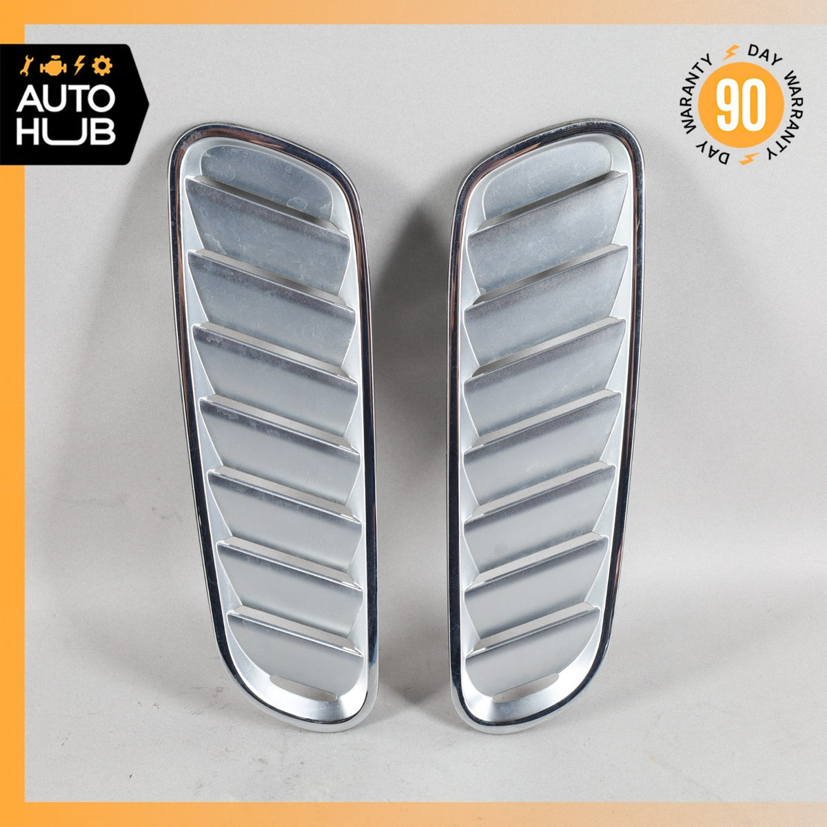 Aston Martin DB9 / Rapide Left & Right Side Hood Vent Grill Chrome Set OEM 22k - photo 2