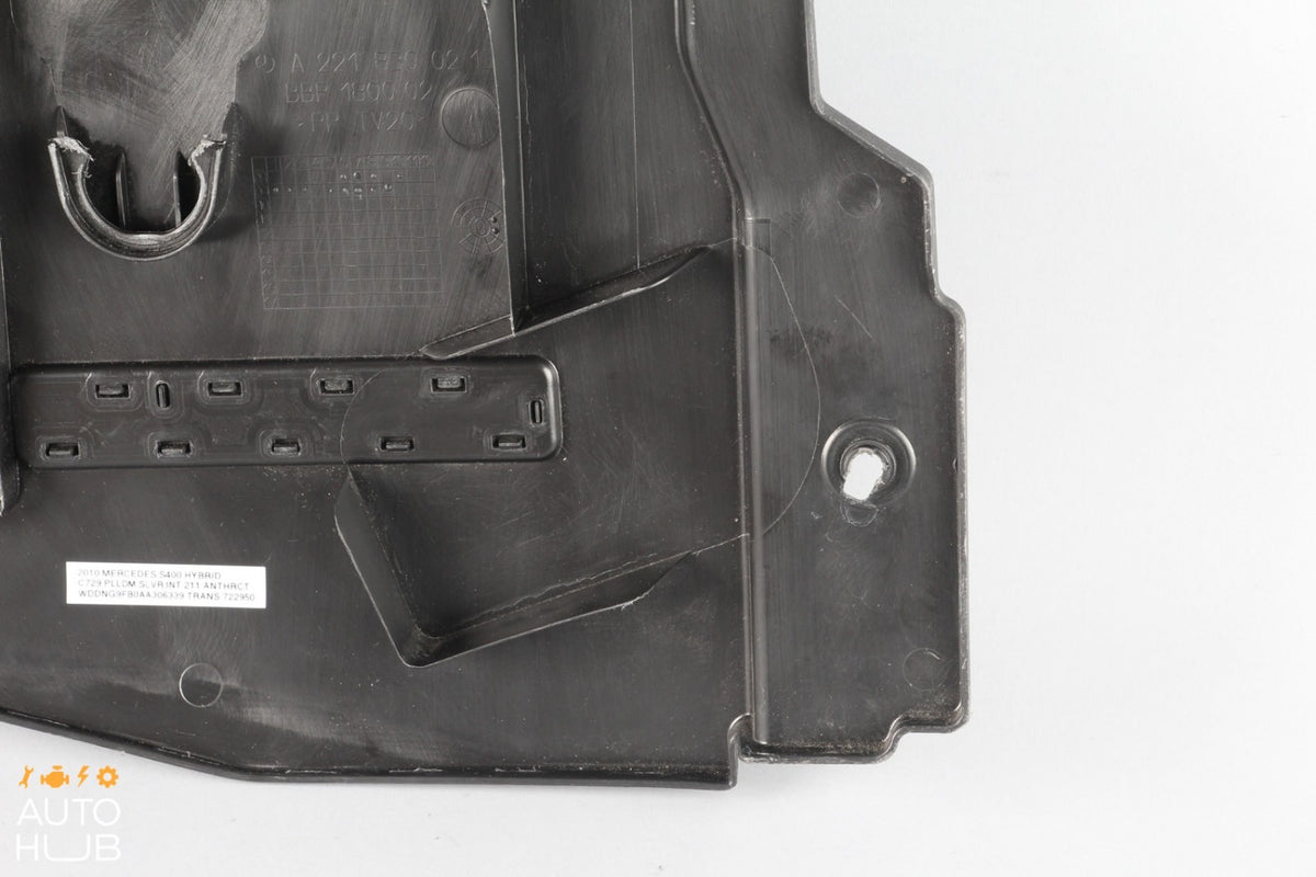 10-13 Mercedes W221 S400 Hybrid Right Side Under Hood Cover Guard 2218300213 OEM - photo 10