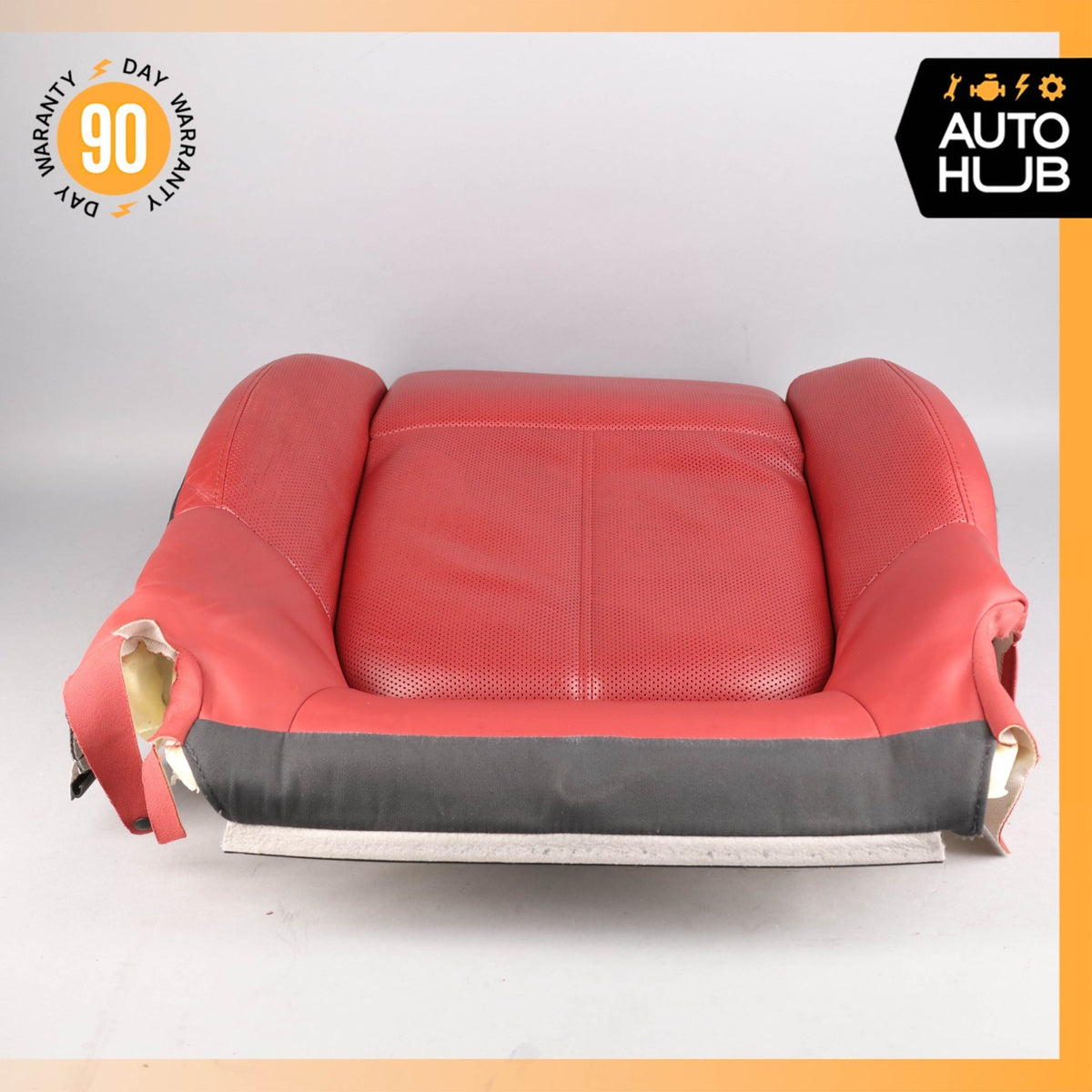 15-18 Porsche Macan 95B Front Left Lower Bottom Seat Cushion Leather Red OEM - photo 12