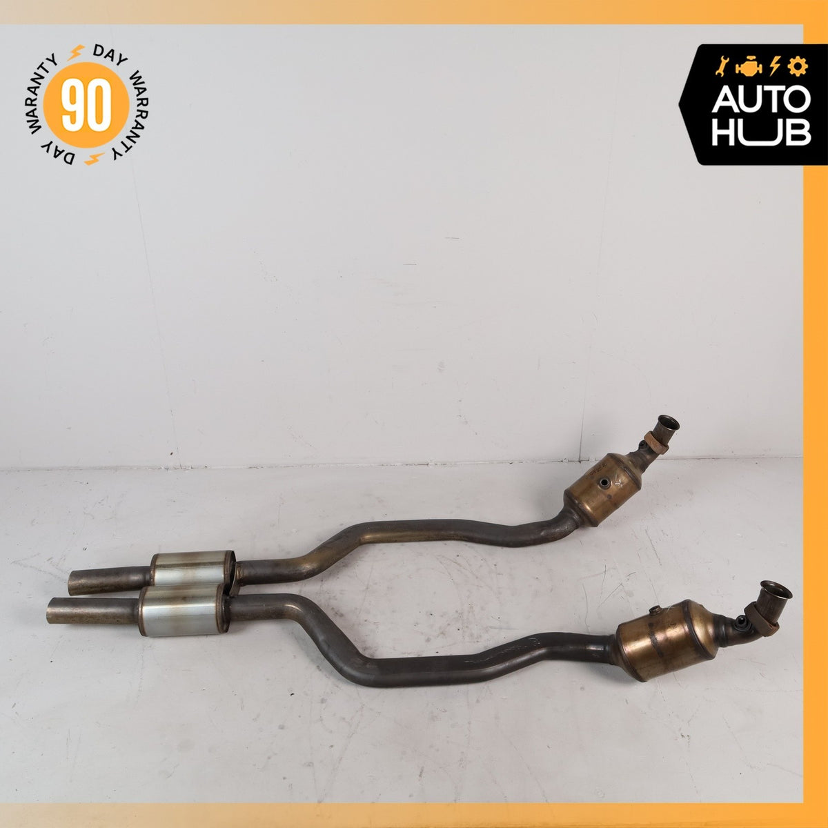 Mercedes R230 SL550 Engine Left & Right Side Exhaust Downpipe Set of 2 OEM 51k - photo 2