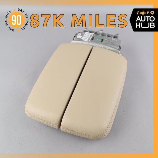 17-19 Audi 4M Q7 Front Center Console Armrest Arm Rest Beige OEM 87k - photo 1