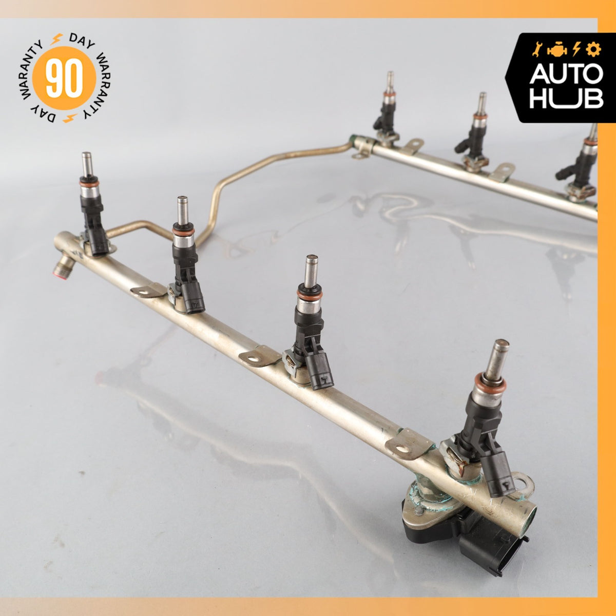 07-15 Mercedes W164 ML63 E63 C63 AMG Engine Fuel Injector Rail w/ Injectors OEM - photo 7