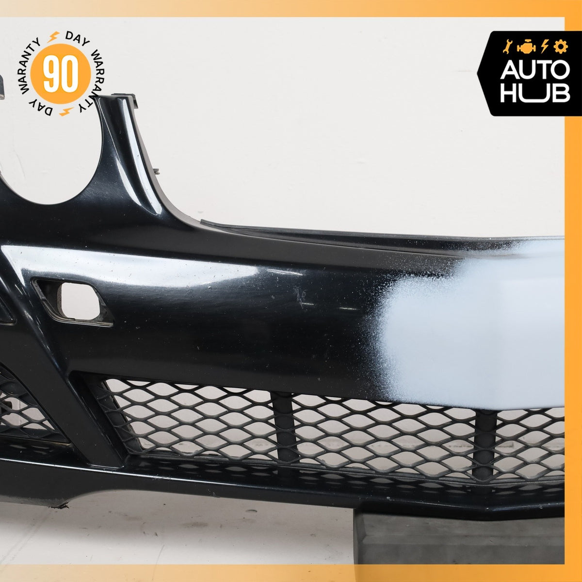 07-09 Mercedes W211 E320 E350 E550 Base Front Bumper Cover Assembly Black OEM - photo 4