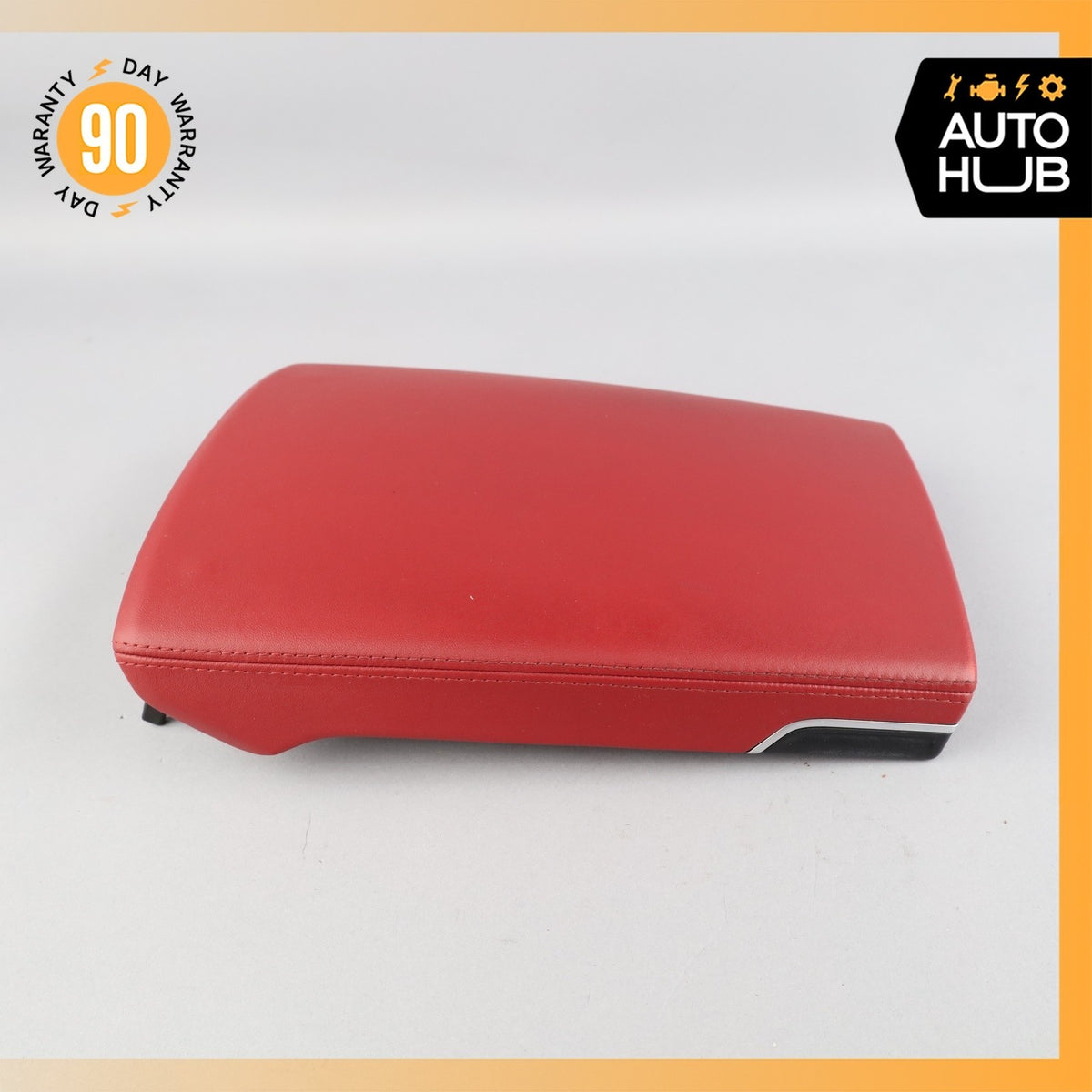 Porsche Panamera 970 Center Console Arm Rest Storage Cover Leather Red OEM - photo 4