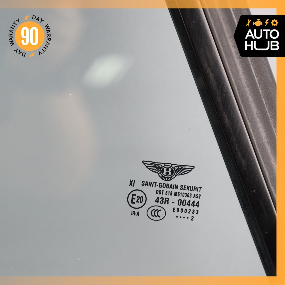12-17 Bentley Continental GT Coupe Rear Right Side Quarter Window Glass OEM 73k - photo 8