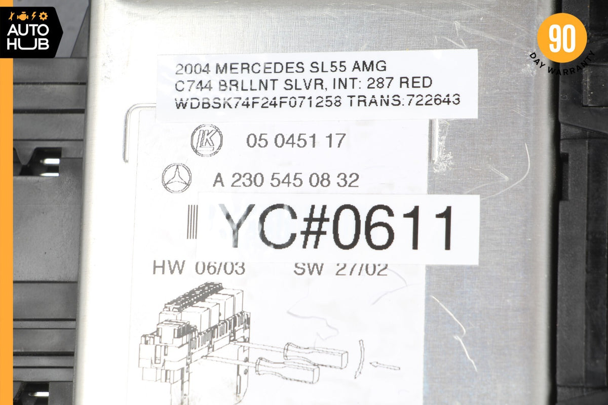 03-12 Mercedes R230 SL55 SL550 SLR Front Left SAM Fuse Box Control Module OEM - photo 12