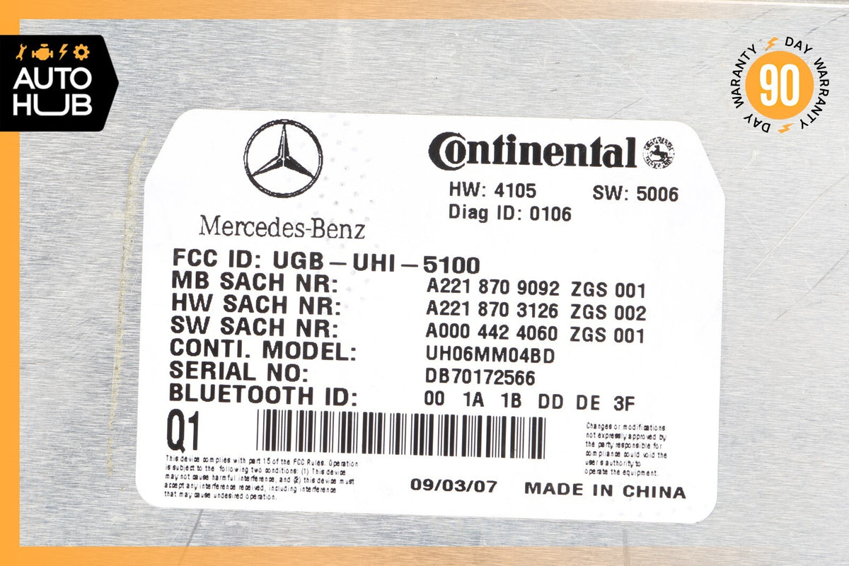 07-10 Mercedes W221 S550 CL550 Bluetooth Communication Module 2218709092 OEM - photo 7