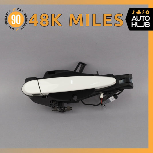 13-15 BMW E84 X1 Rear Right Exterior Door Handle w/ Bracket White OEM - photo 1