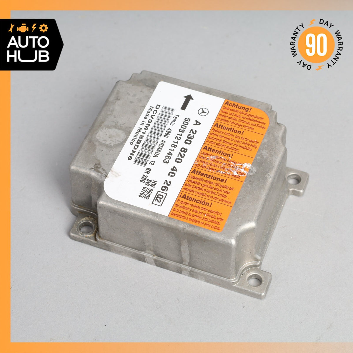 03-06 Mercedes R230 SL500 SL55 Airbag Air Bag Sensor SRS Control Module OEM - photo 2