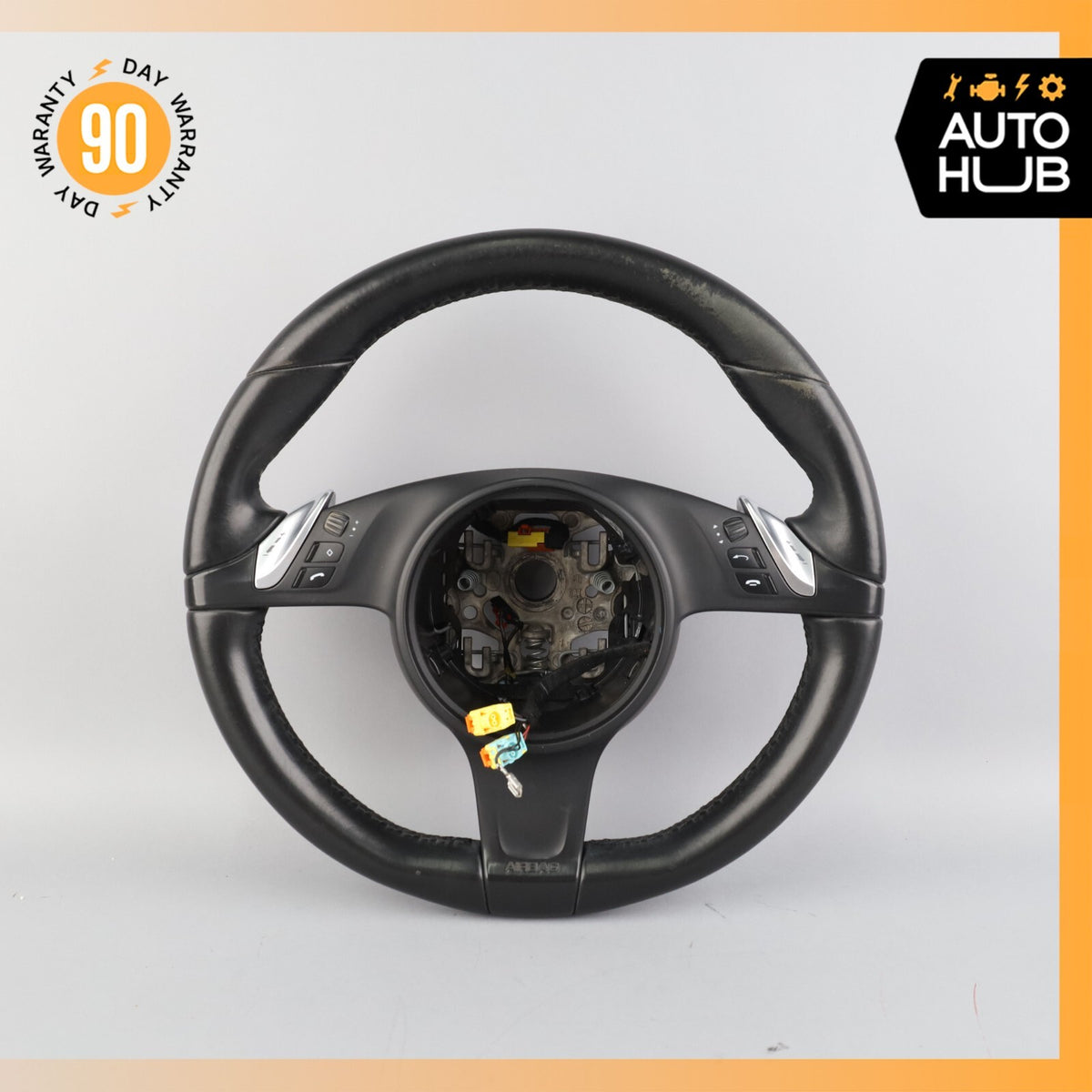 11-14 Porsche Cayenne 958 GTS Steering Wheel w/ Paddle Shifters Black OEM 82k - photo 2