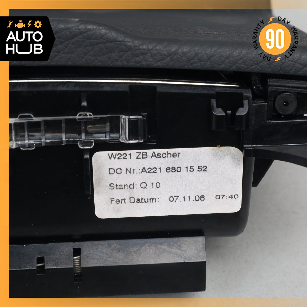 07-09 Mercedes W221 S550 S63 AMG Ash Tray Ashtray Lighter Trim Black OEM - photo 6