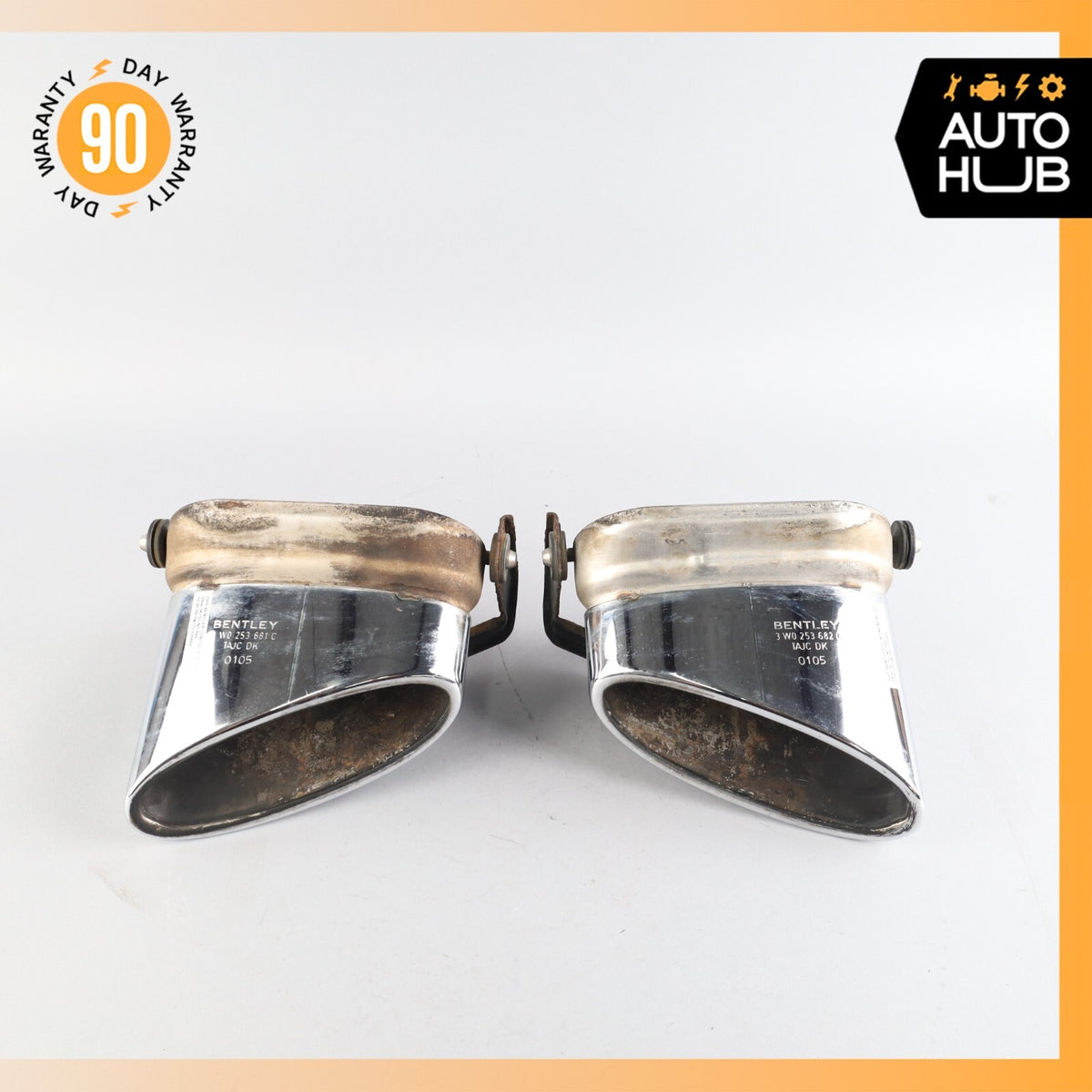 Bentley Continental GT GTC Exhaust Muffler Tips Left and Right Set OEM 73k - photo 5