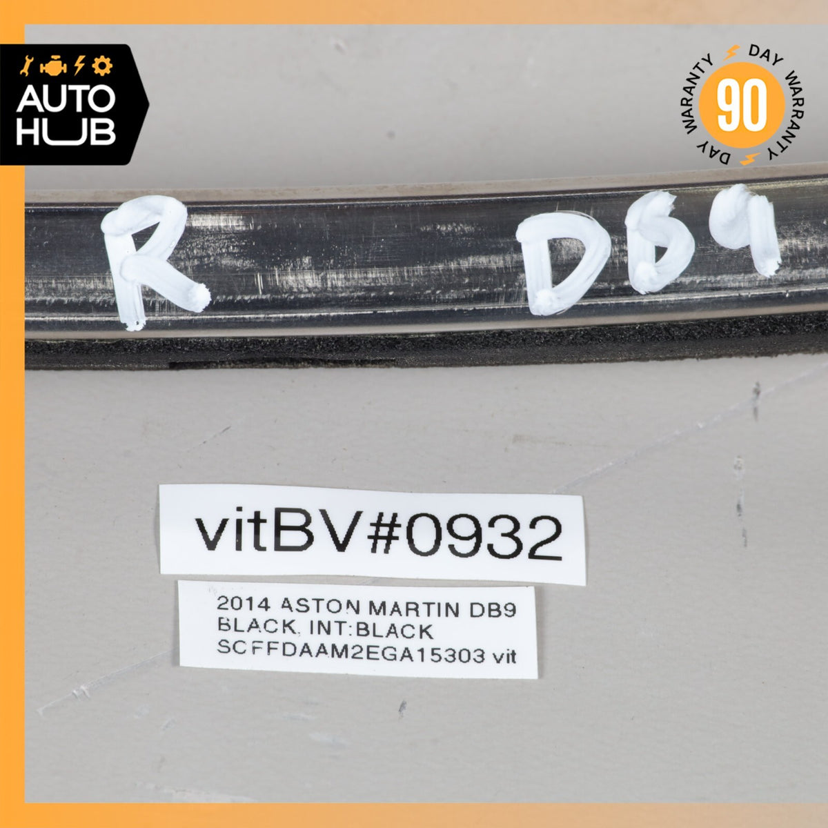 13-15 Aston Martin DB9 Right Passenger Side Window Moulding Strip OEM 35k - photo 23