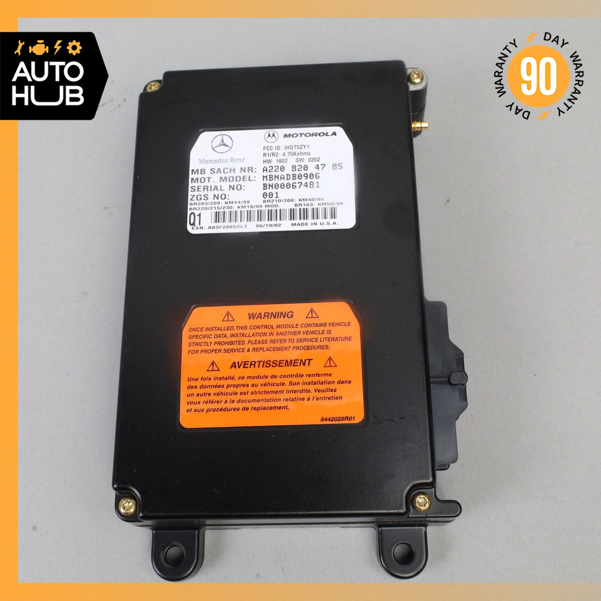 00-06 Mercedes W215 CL500 S55 Voice Command Control Module 2208204785 OEM - photo 5