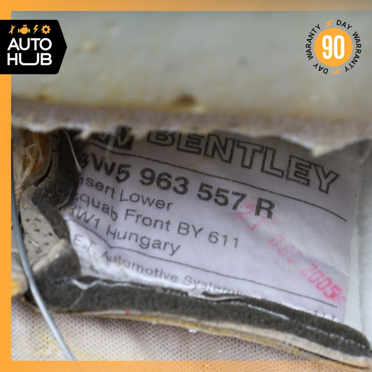 Bentley Continental Flying Spur Front Left Side Seat Upper Back Cushion OEM 80k - photo 16