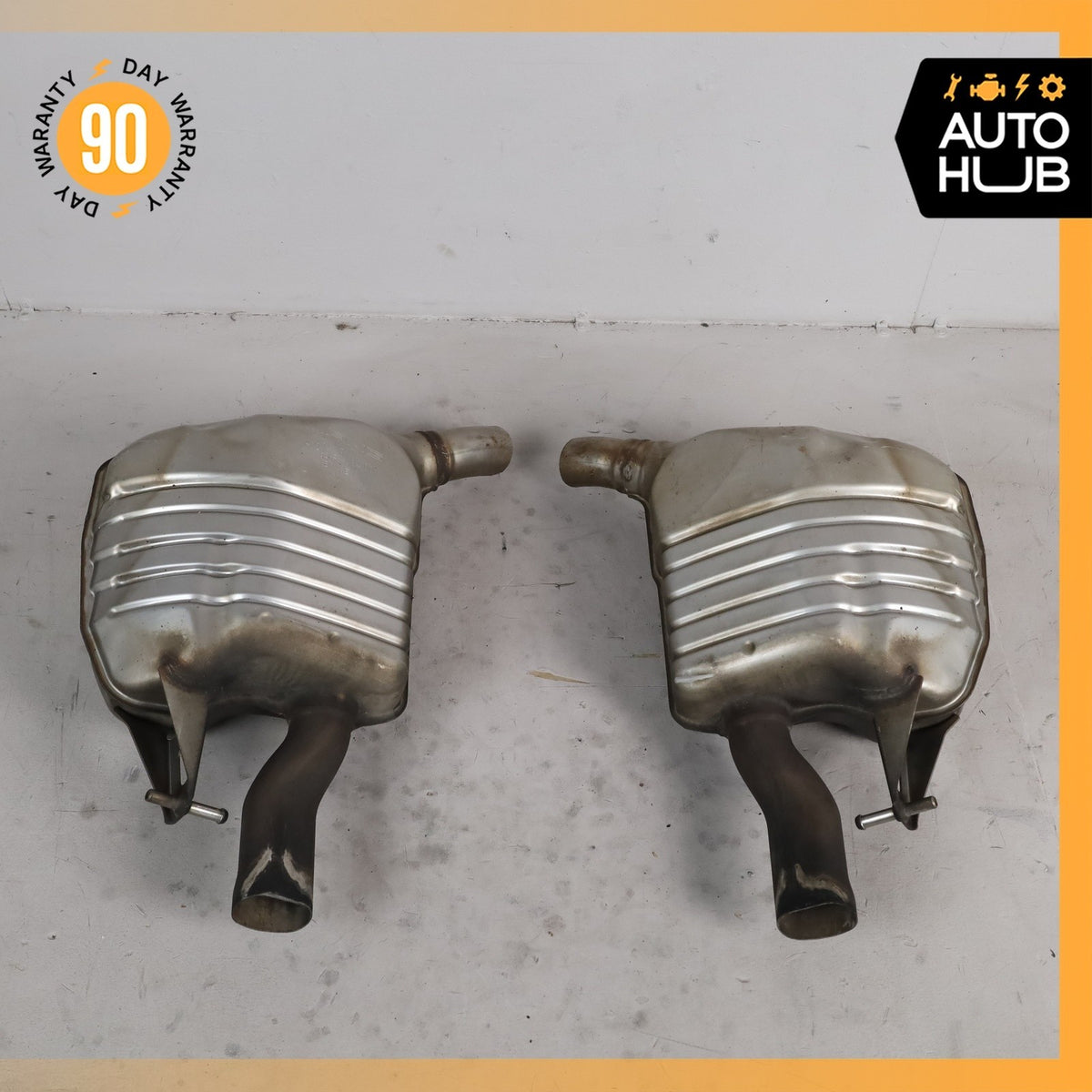 17-18 Mercedes W213 E43 AMG Left & Right Side Exhaust Muffler Mufflers OEM 77k - photo 2