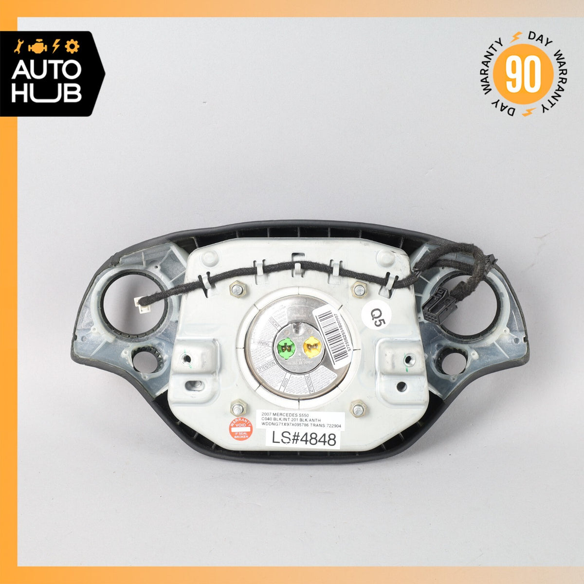 07-10 Mercedes W221 S550 CL550 S450 Steering Wheel Airbag Air Bag Black OEM - photo 8