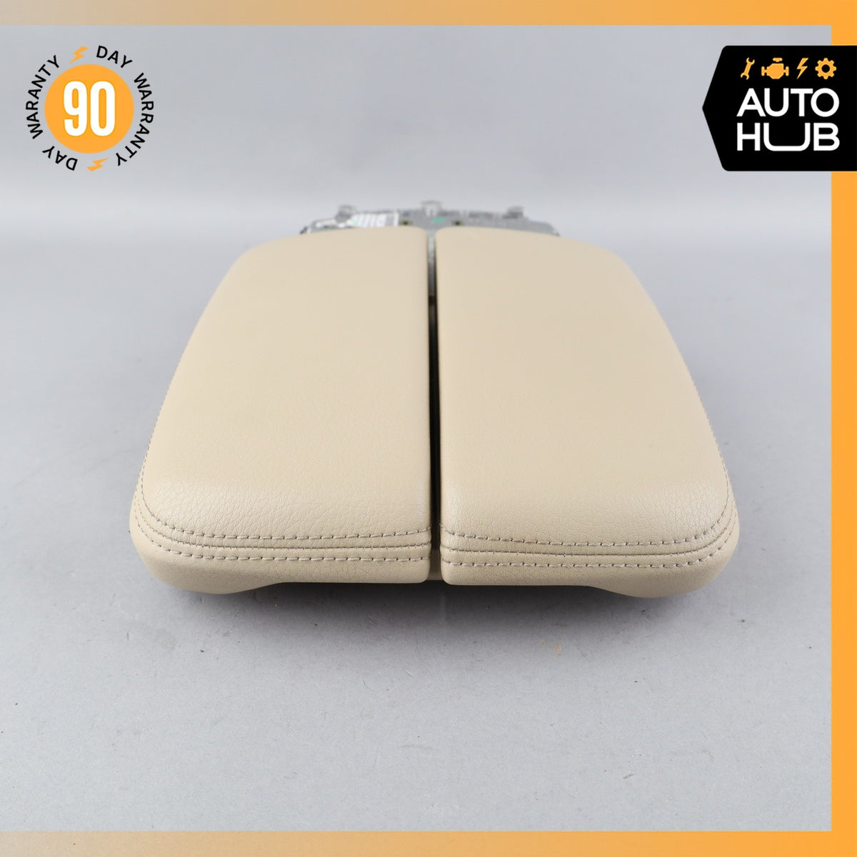 17-19 Audi 4M Q7 Front Center Console Armrest Arm Rest Beige OEM 87k - photo 6