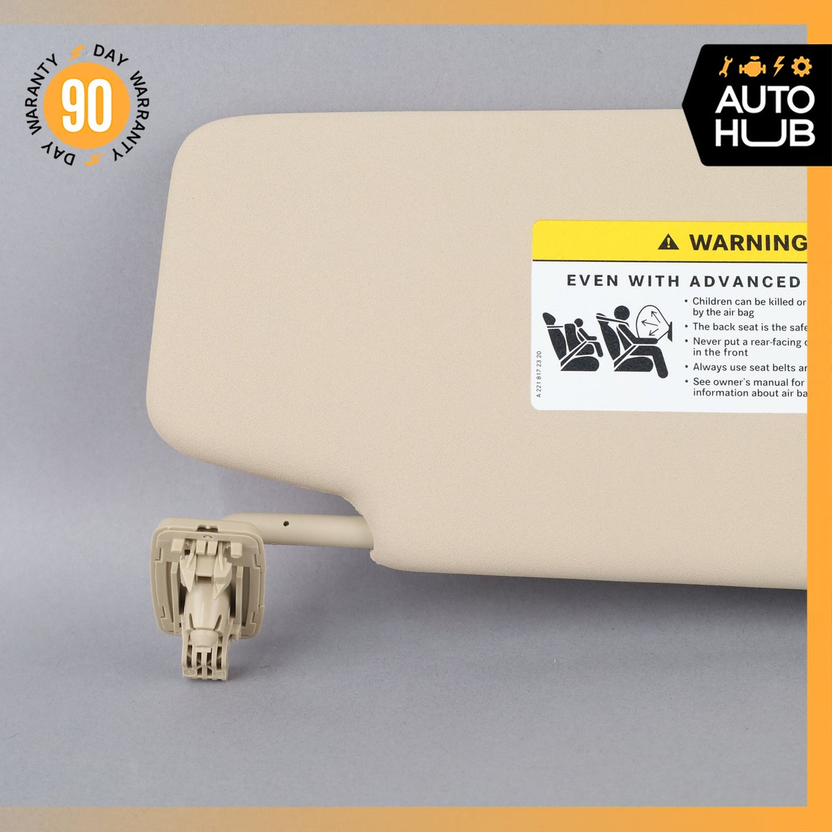 08-14 Mercedes W204 C250 C350 Left Driver Side Sunvisor Sun Visor Beige OEM - photo 3