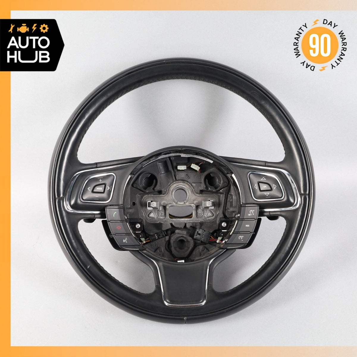 10-19 Jaguar X351 XJ XJL XJR Steering Wheel w/ Paddle Shifters Black OEM - photo 2
