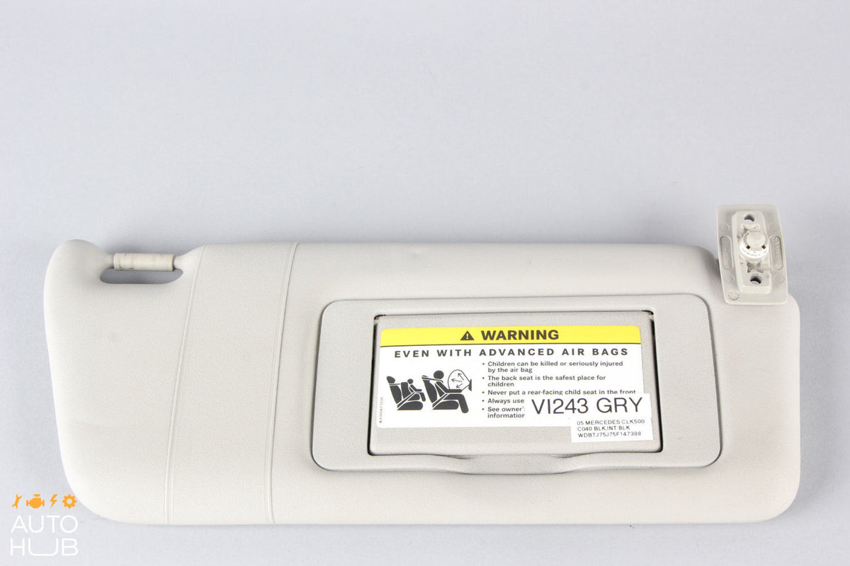 03-09 Mercedes W209 CLK500 CLK55 Right Passenger Side Sunvisor Sun Visor Gray #6 - photo 1