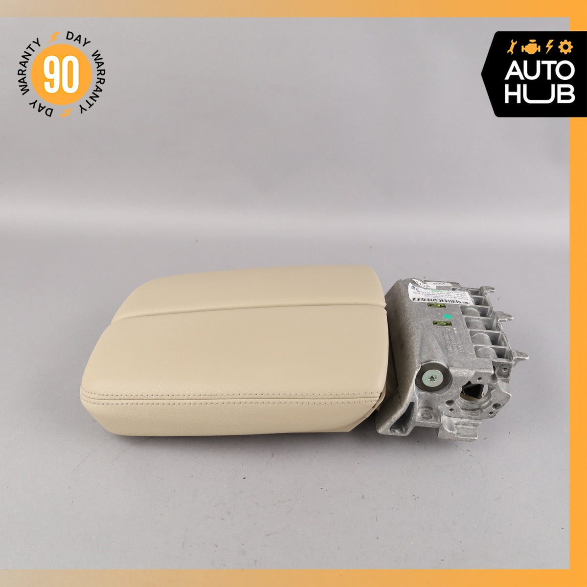 17-19 Audi 4M Q7 Front Center Console Armrest Arm Rest Beige OEM 87k - photo 3