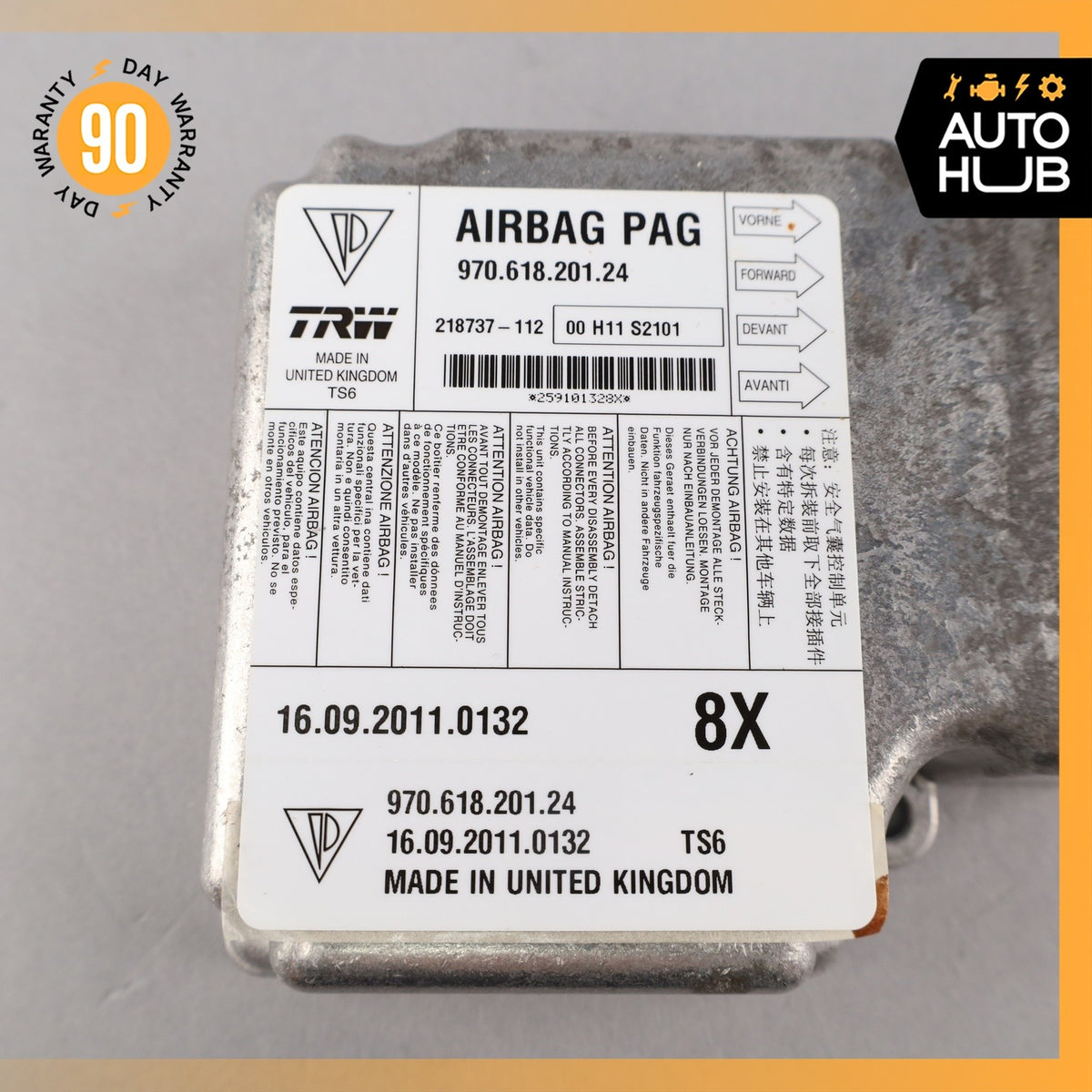 Porsche Panamera 970 Airbag Air Bag Sensor SRS Control Module OEM 51k - photo 9