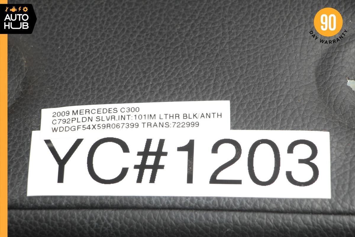 08-14 Mercedes W204 C300 C350 Front Right Side Seat Cushion Top Upper Black OEM - photo 12