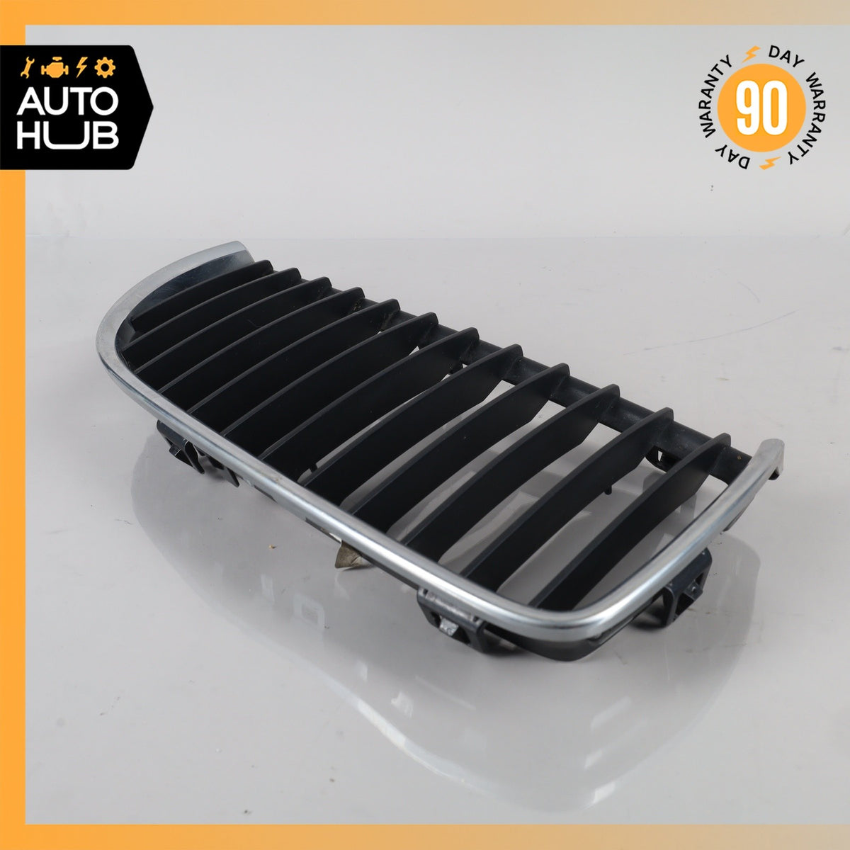 BMW E90 328i 335i Front Left Bumper Grille Chrome Set OEM 67k - photo 3
