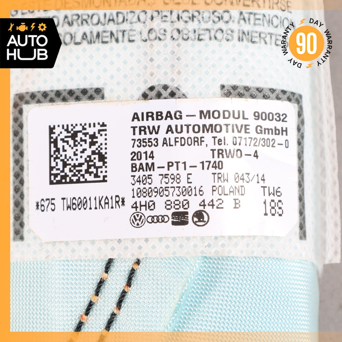 14-20 Bentley Flying Spur Seat Airbag Air Bag SRS Rear Right 4H0880442B OEM 40k - photo 12