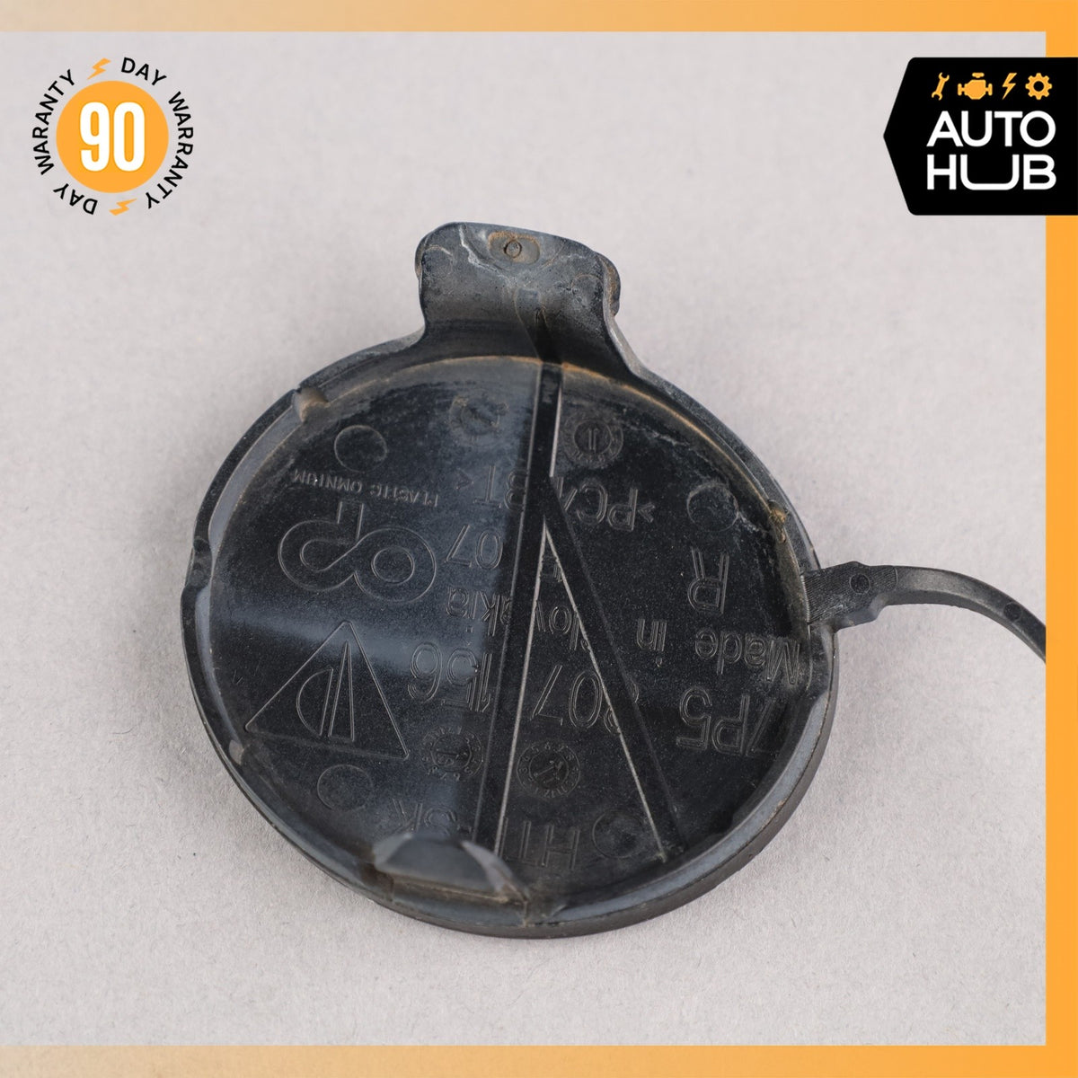 11-14 Porsche Cayenne 958 Front Right Bumper Tow Hook Hitch Cover Lid Black OEM - photo 5
