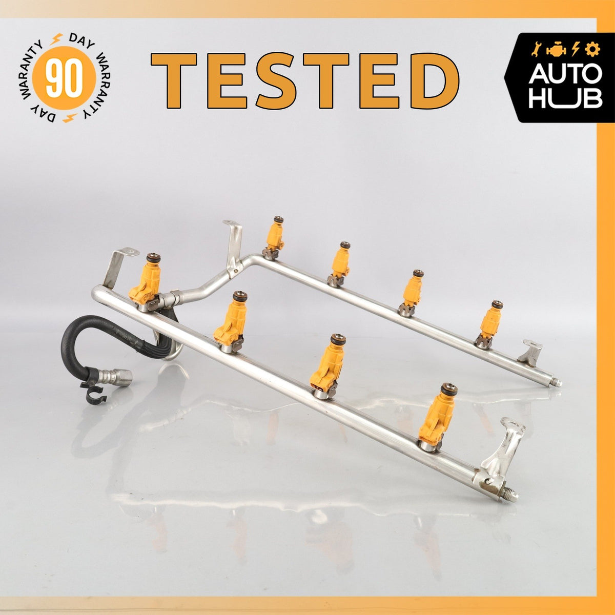 03-06 Porsche Cayenne 955 Turbo Fuel Gas Injection Rail w/ Injectors OEM - photo 1