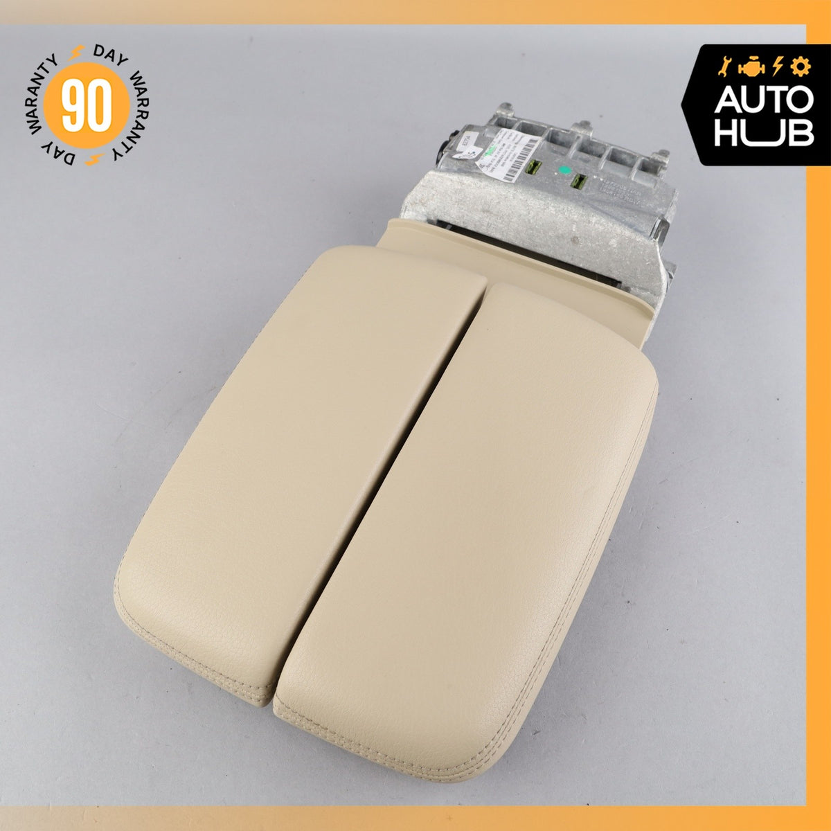 17-19 Audi 4M Q7 Front Center Console Armrest Arm Rest Beige OEM 87k - photo 10