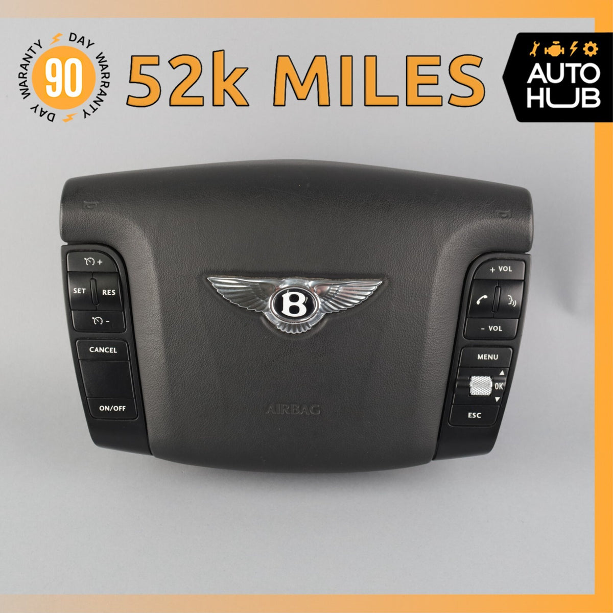03-13 Bentley Continental GTC Flying Spur Driver Steering Wheel Airbag OEM 52k - photo 1