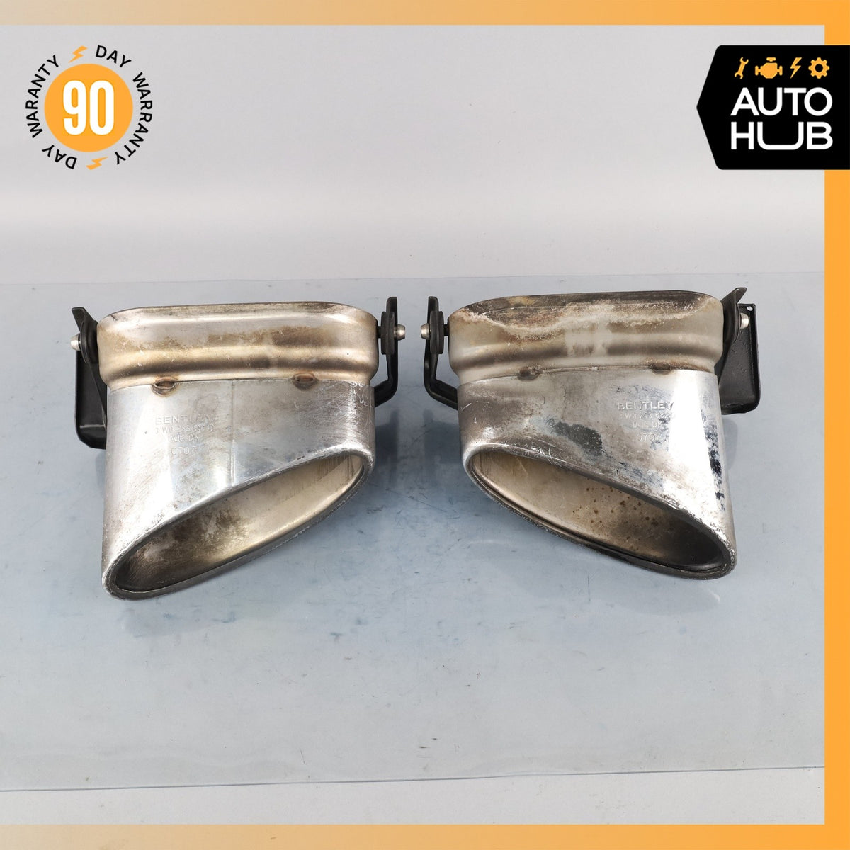 Bentley Continental GTC GT Exhaust Muffler Tips Left and Right Set OEM 43k - photo 3