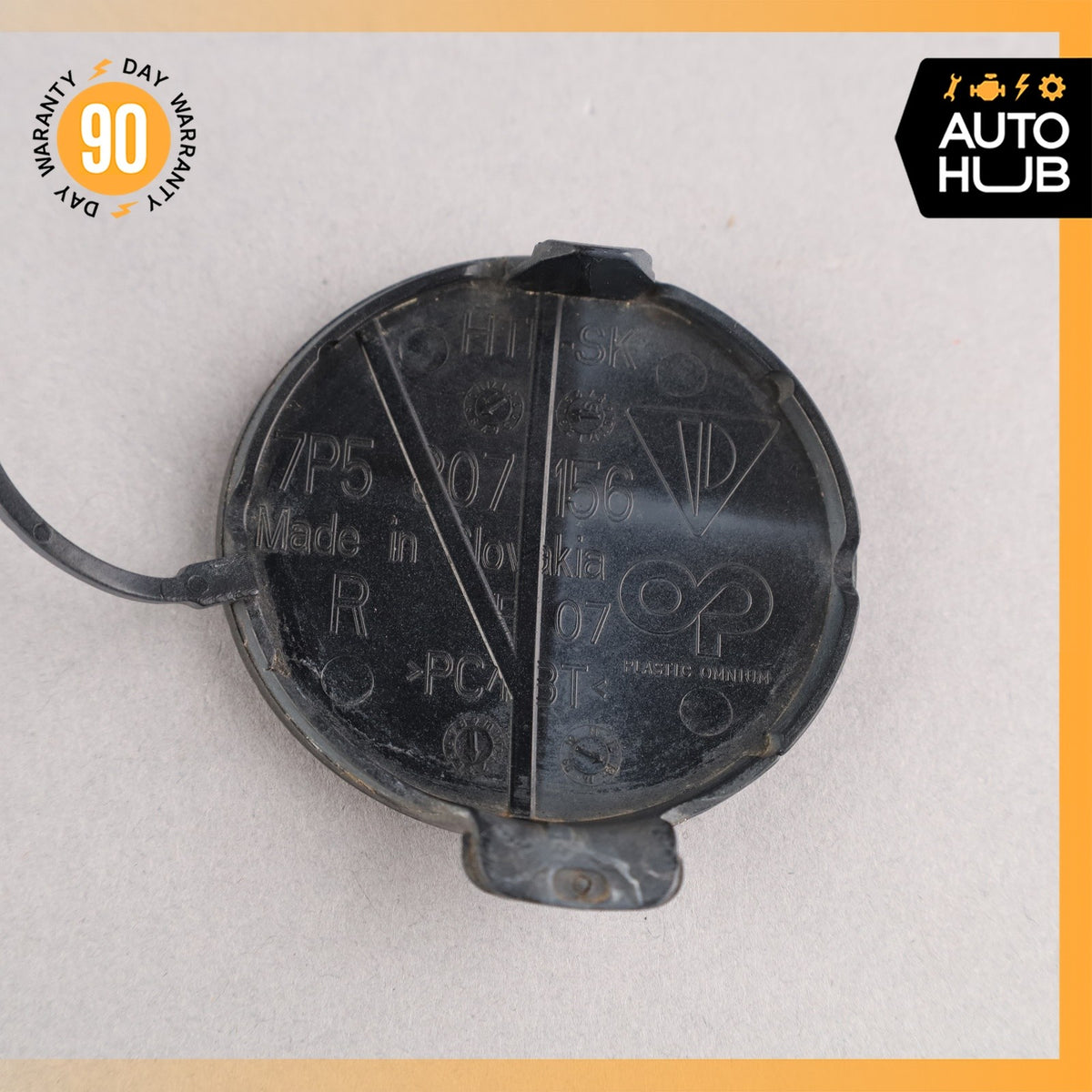 11-14 Porsche Cayenne 958 Front Right Bumper Tow Hook Hitch Cover Lid Black OEM - photo 9